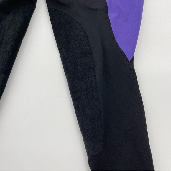 Kerrits Flow Rise Knee Patch Performance Tight Equestrian Purple and Black Small - Picture 3 of 11